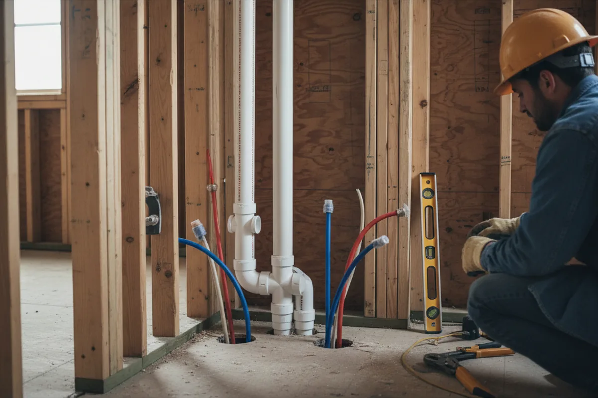 Drain and supply rough-in during Toilet Repair and Installation in South Windsor